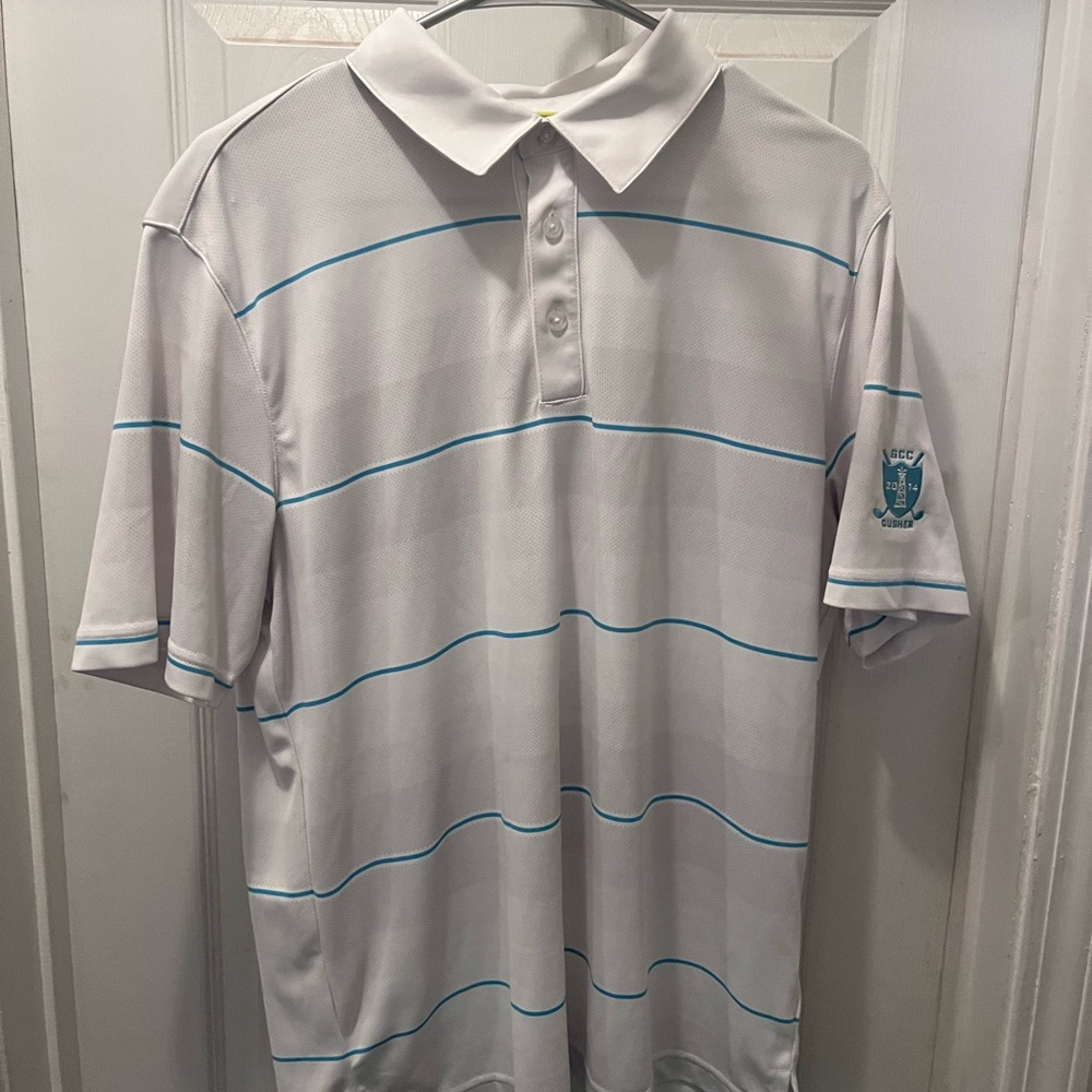 Ashworth Blue and White Polo Shirt